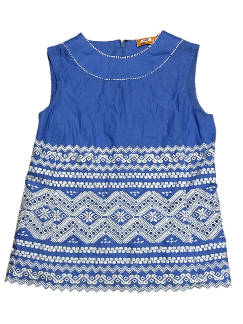 Tory Burch Blue Resort
Eyelet Embroidered Sleeveless Top
Size 6